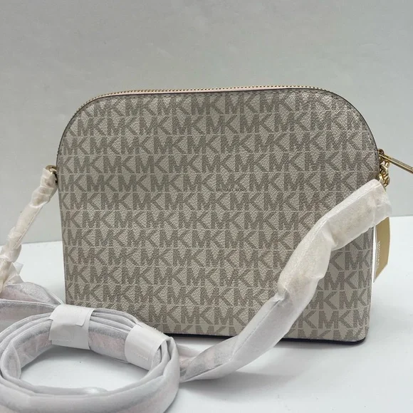 Michael Kors Jet Set Travel Med Logo Dome Crossbody XCROSS XBODY Powder Blush NW